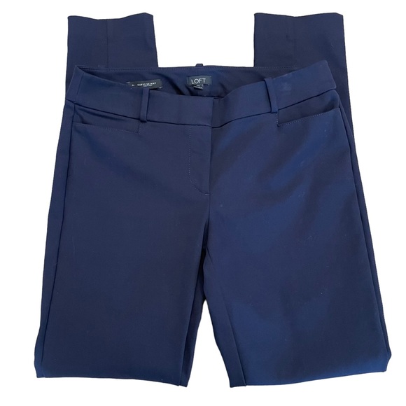 Loft Curvy Skinny Navy Trouser Pants. Size 4T - Picture 3 of 6